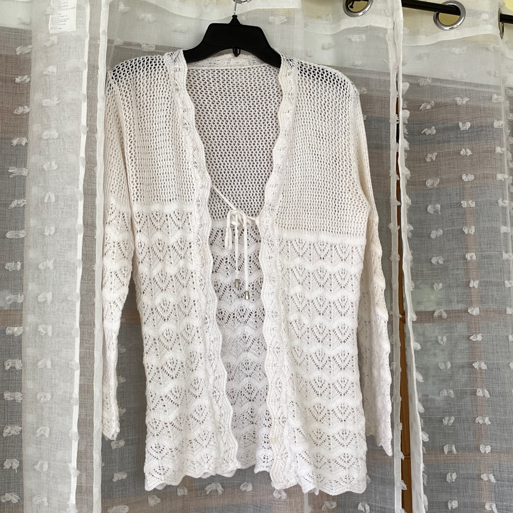 Beautiful cream crocheted cardigan